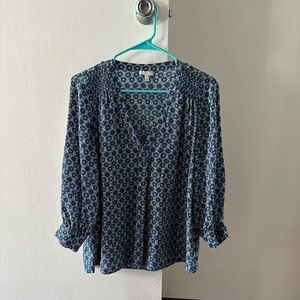 Joie silk floral blue blouse